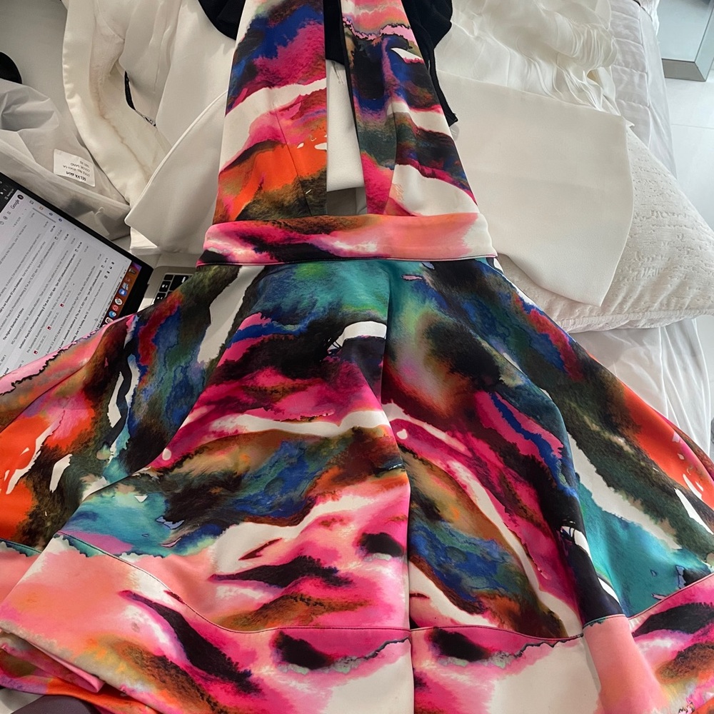 Bebe backless multicolor dress